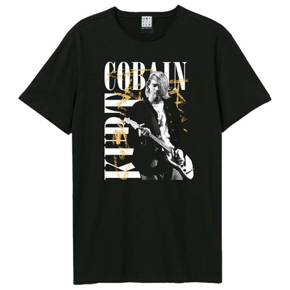 Black - Front - Amplified Unisex Adult In Concert Bootleg Kurt Cobain T-Shirt