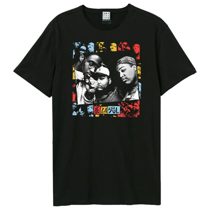 Black - Front - Amplified Unisex Adult Collage De La Soul T-Shirt