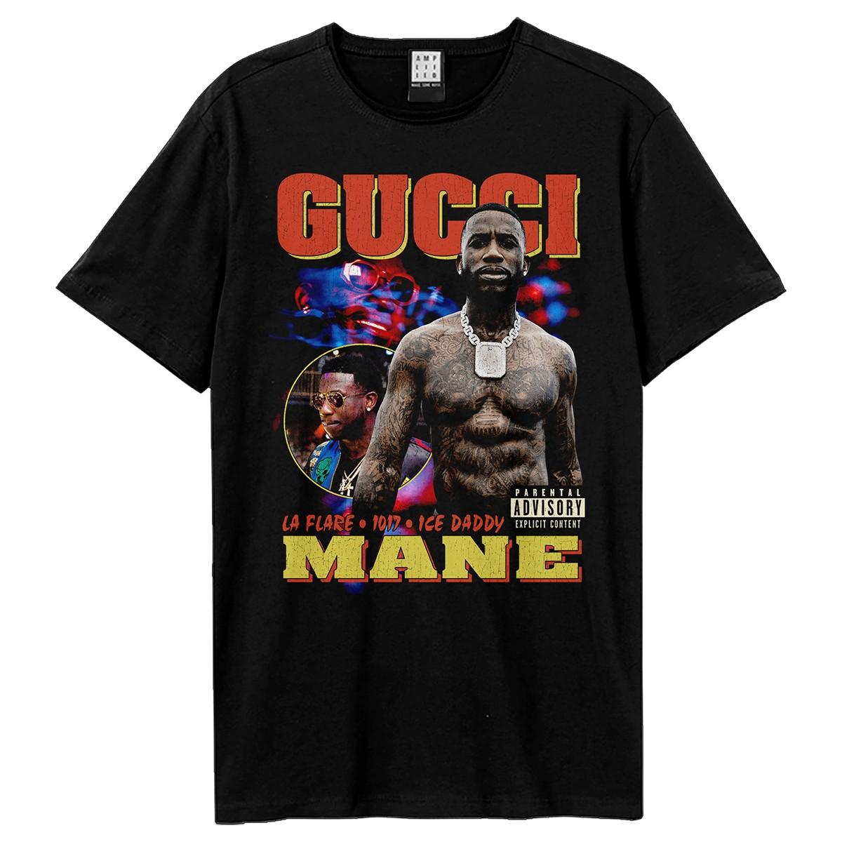 Black - Front - Amplified Unisex Adult Collage Gucci Mane T-Shirt