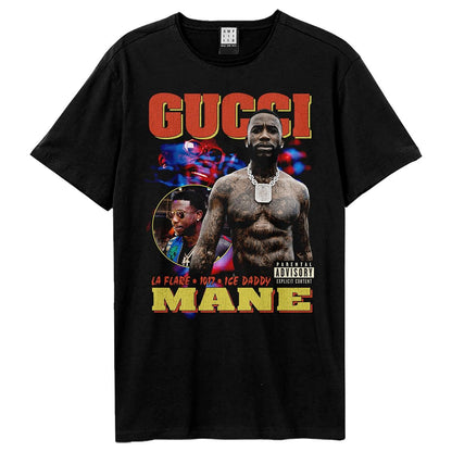 Black - Front - Amplified Unisex Adult Collage Gucci Mane T-Shirt