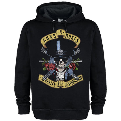 Black - Front - Amplified Unisex Adult Tophat Skull Guns N Roses Hoodie