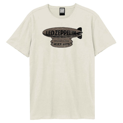 Vintage White - Front - Amplified Unisex Adult May 1975 Led Zeppelin T-Shirt