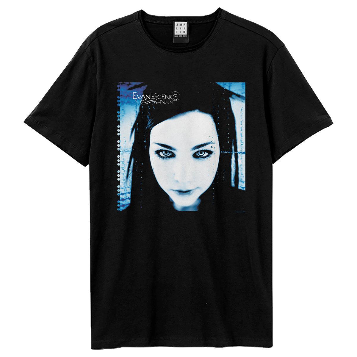 Black - Front - Evanescence Unisex Adult Fallen Cover T-Shirt