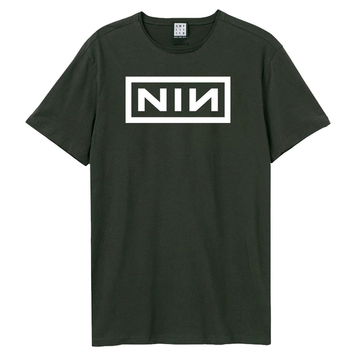 Charcoal - Front - Amplified Unisex Adult One Colour NIN Logo T-Shirt