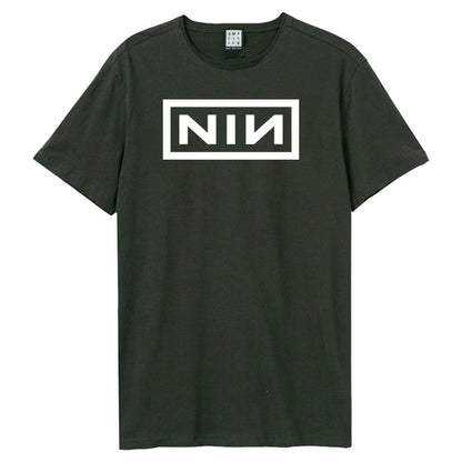 Charcoal - Front - Amplified Unisex Adult One Colour NIN Logo T-Shirt