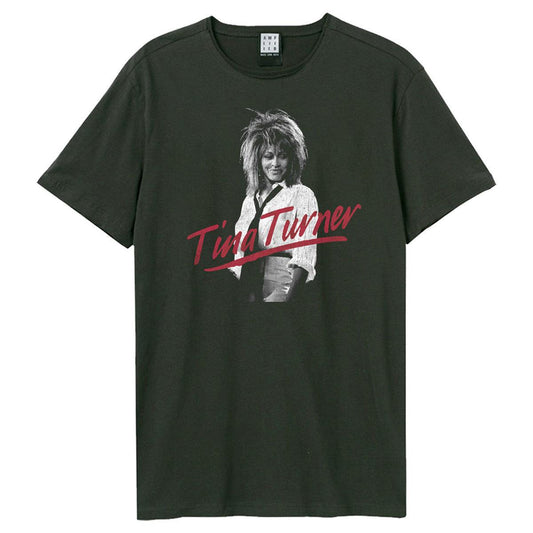 Charcoal - Front - Amplified Unisex Adult Tie Affair Tina Turner T-Shirt