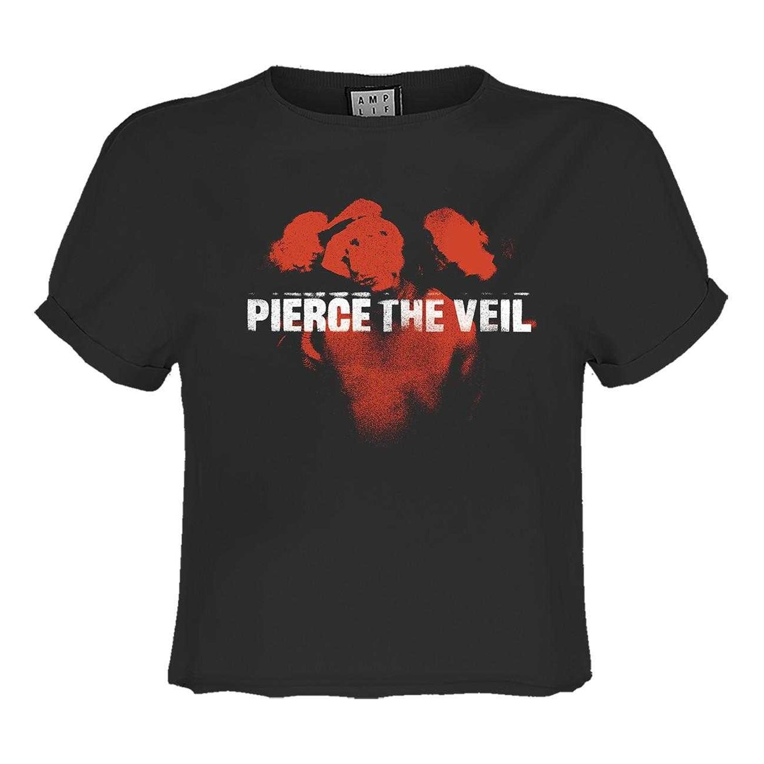 Charcoal - Front - Amplified Womens-Ladies Red In The Face Pierce The Veil Crop Top