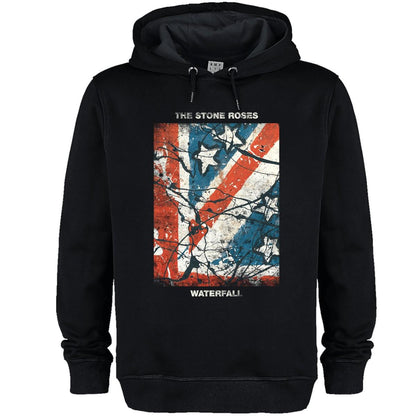 Black - Front - Amplified Unisex Adult Waterfall The Stone Roses Hoodie