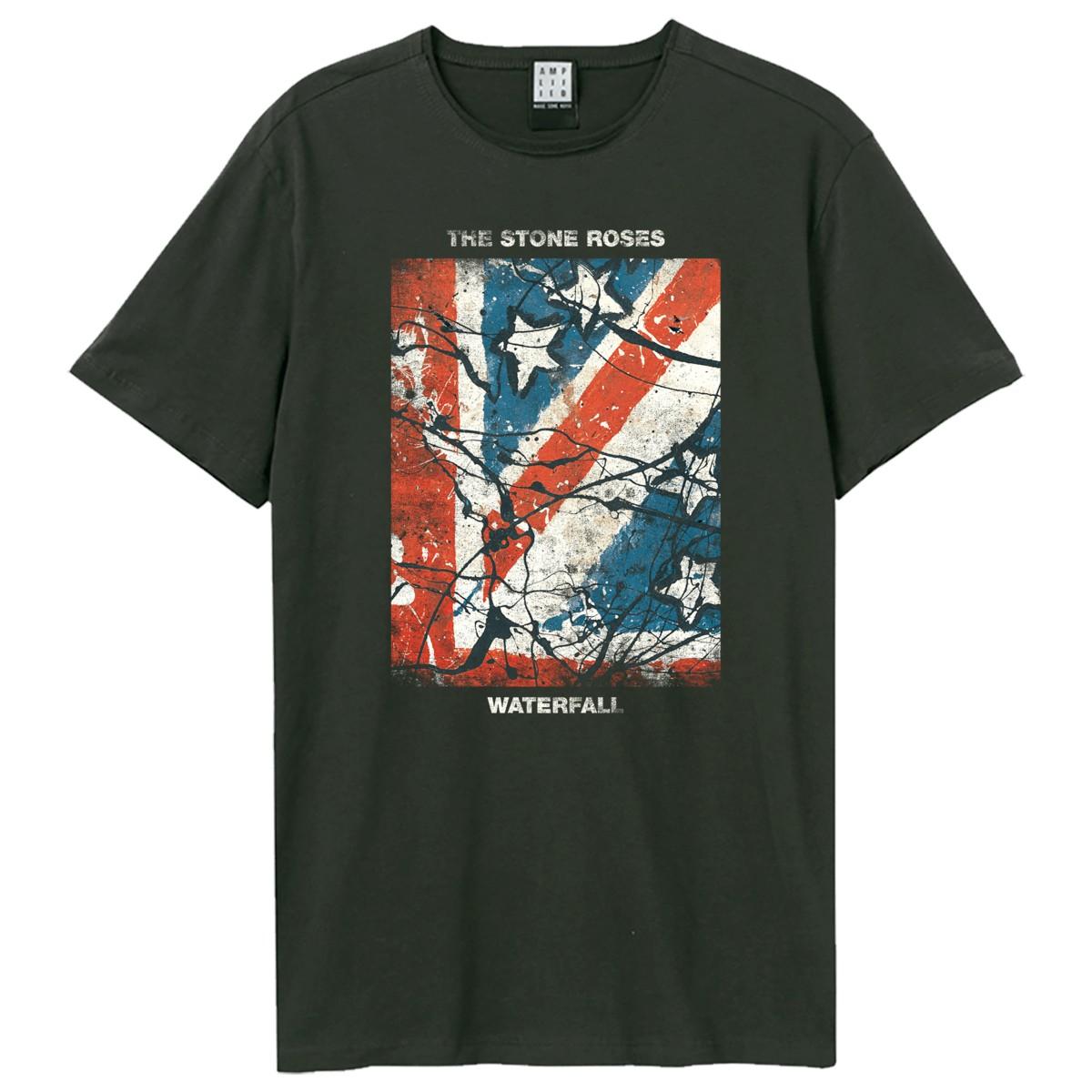 Charcoal - Front - Amplified Unisex Adult Waterfall The Stone Roses T-Shirt
