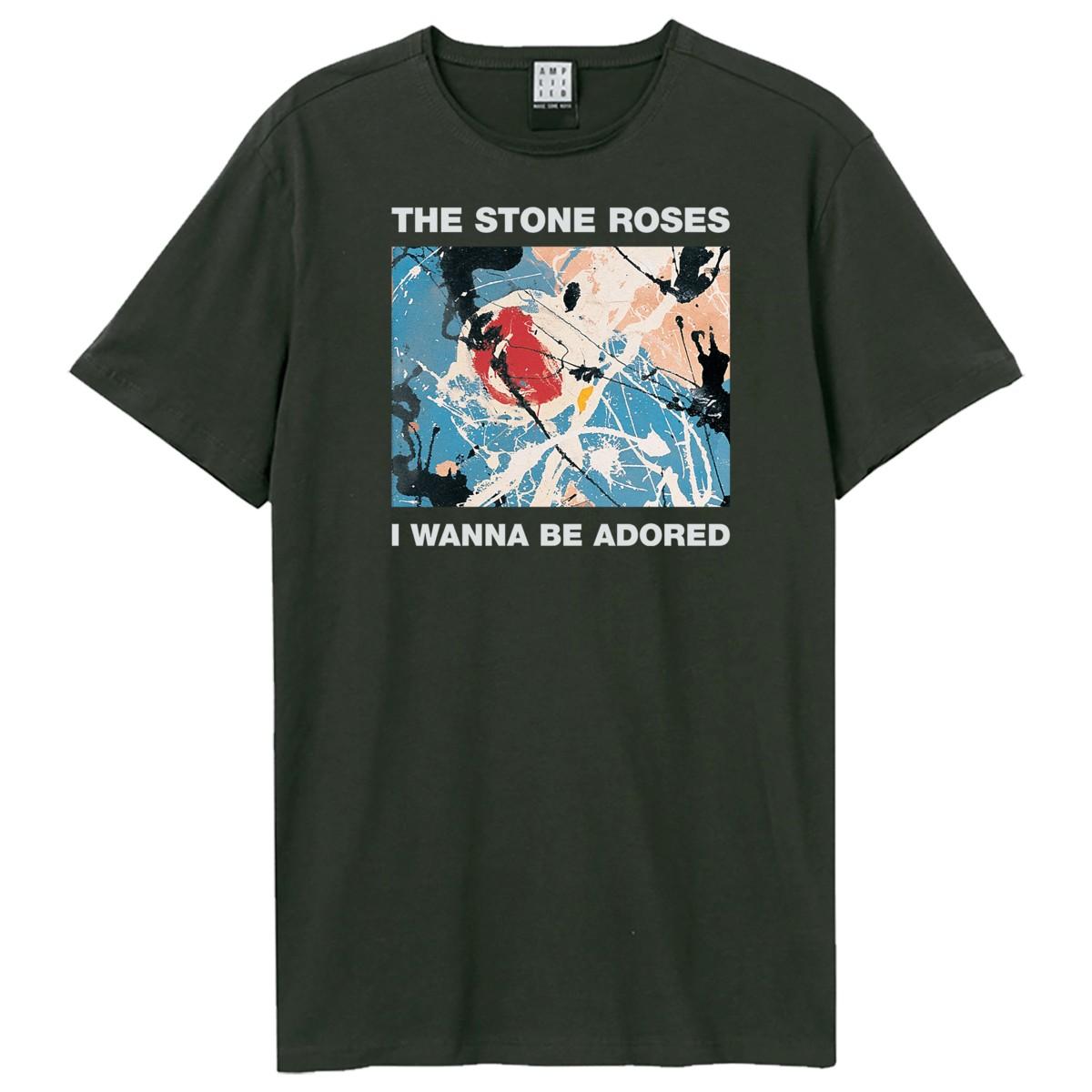 Charcoal - Front - Amplified Unisex Adult I Wanna Be Adored The Stone Roses T-Shirt