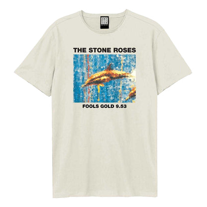 Vintage White - Front - Amplified Unisex Adult Fools Gold The Stone Roses T-Shirt