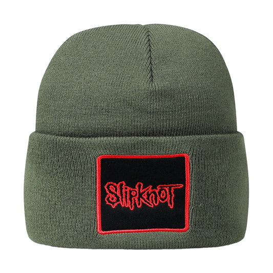 Olive - Front - Amplified Slipknot Logo Beanie
