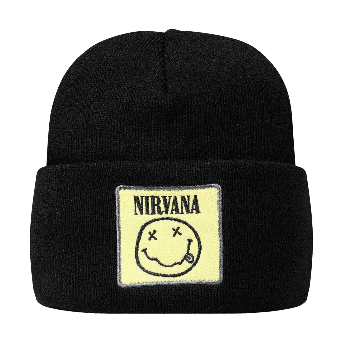Black - Front - Amplified Nirvana Logo Beanie