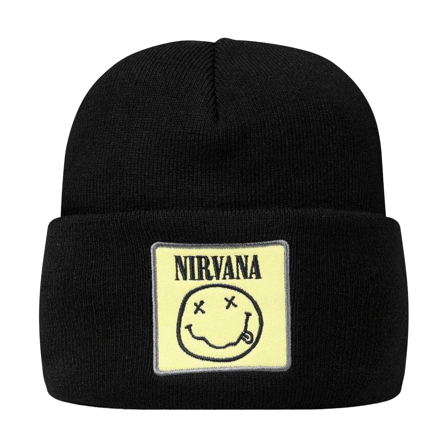 Black - Front - Amplified Nirvana Logo Beanie