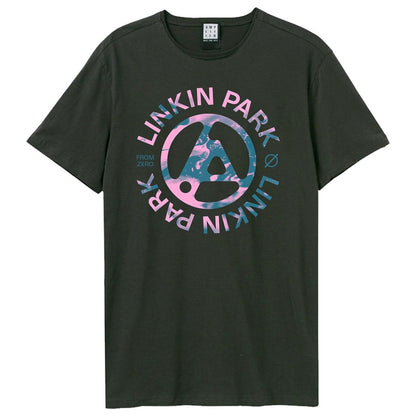 Charcoal - Front - Amplified Unisex Adult From Zero Camo Spill Linkin Park T-Shirt
