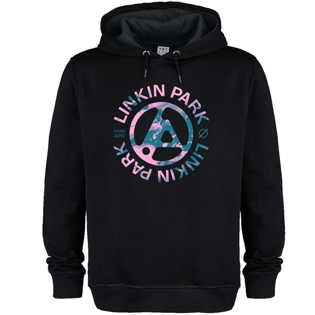 Black - Front - Amplified Unisex Adult From Zero Camo Spill Linkin Park Hoodie