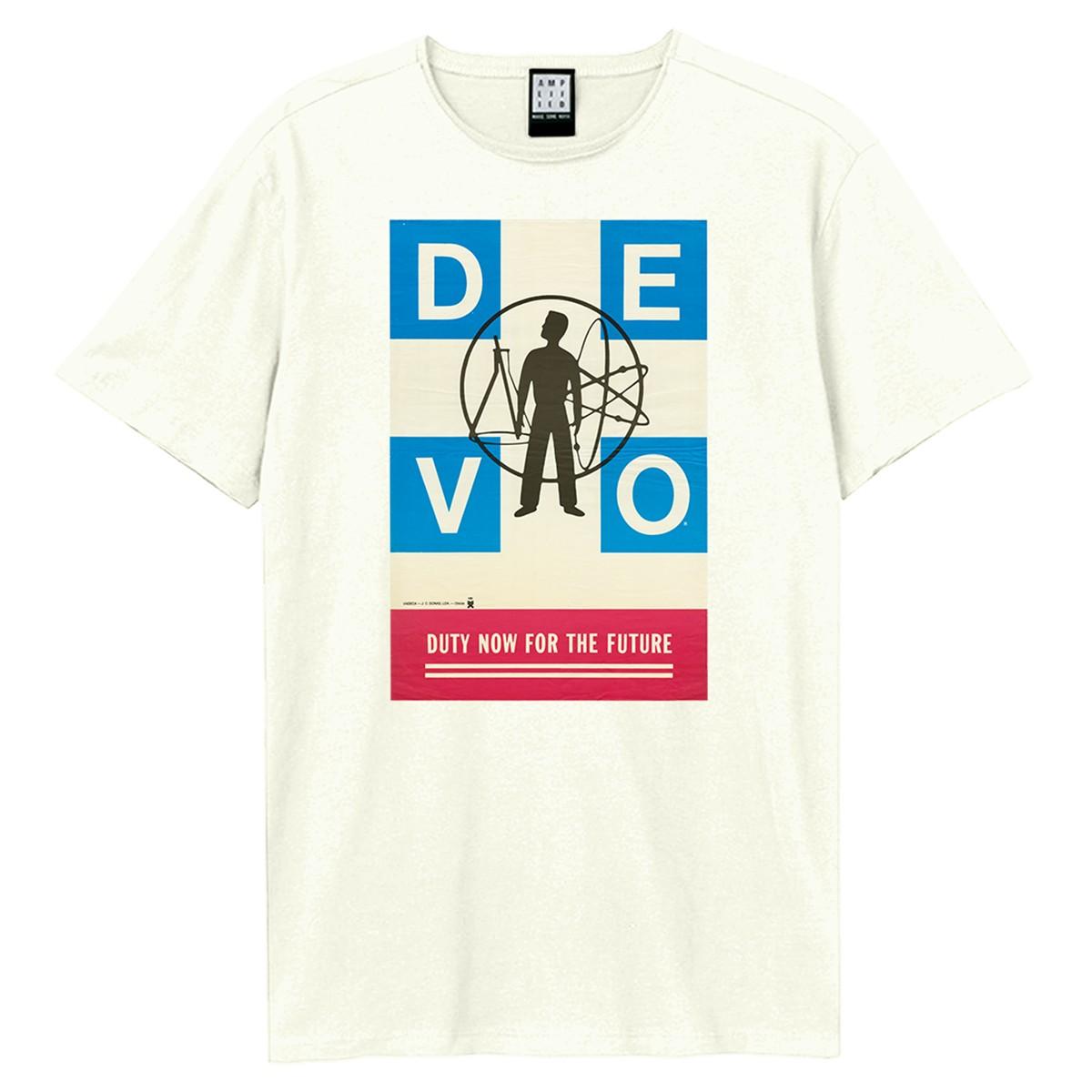 Vintage White - Front - Amplified Unisex Adult Duty Now For The Future DEVO T-Shirt