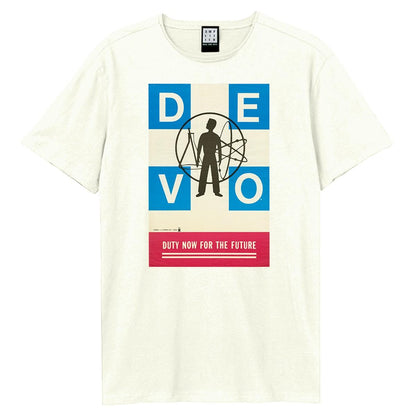 Vintage White - Front - Amplified Unisex Adult Duty Now For The Future DEVO T-Shirt