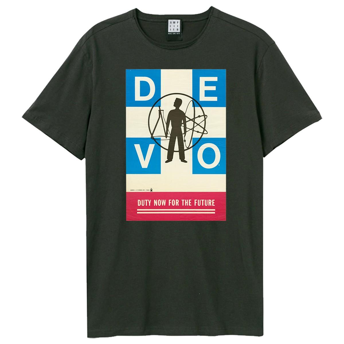 Charcoal - Front - Amplified Unisex Adult Duty Now For The Future DEVO T-Shirt