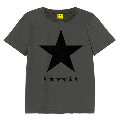 Charcoal - Front - Amplified Childrens-Kids Black Star David Bowie T-Shirt