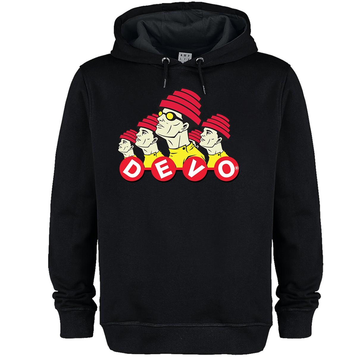 Black - Front - Amplified Unisex Adult Colour With Dancing Letters DEVO Hoodie
