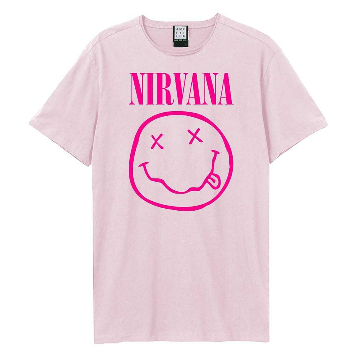 Pink 182 - Front - Amplified Unisex Adult Face Nirvana T-Shirt