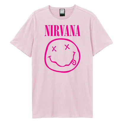 Pink 182 - Front - Amplified Unisex Adult Face Nirvana T-Shirt