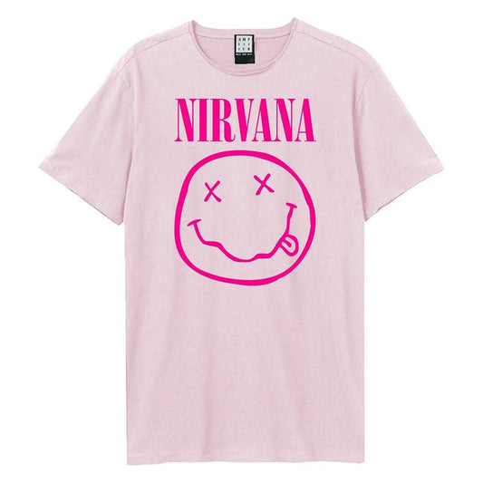 Pink 182 - Front - Amplified Unisex Adult Face Nirvana T-Shirt