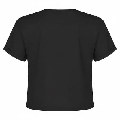 Charcoal - Back - Amplified Womens-Ladies Cast Logo Crop Top