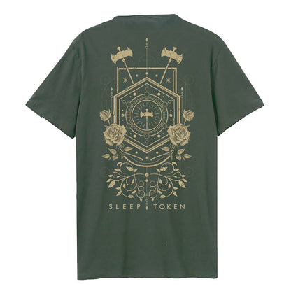 Charcoal - Back - Amplified Unisex Adult Emergence Feathered Host Sleep Token T-Shirt