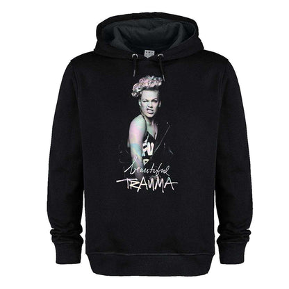 Black - Front - Amplified Unisex Adult Beautiful Trauma P!nk Hoodie