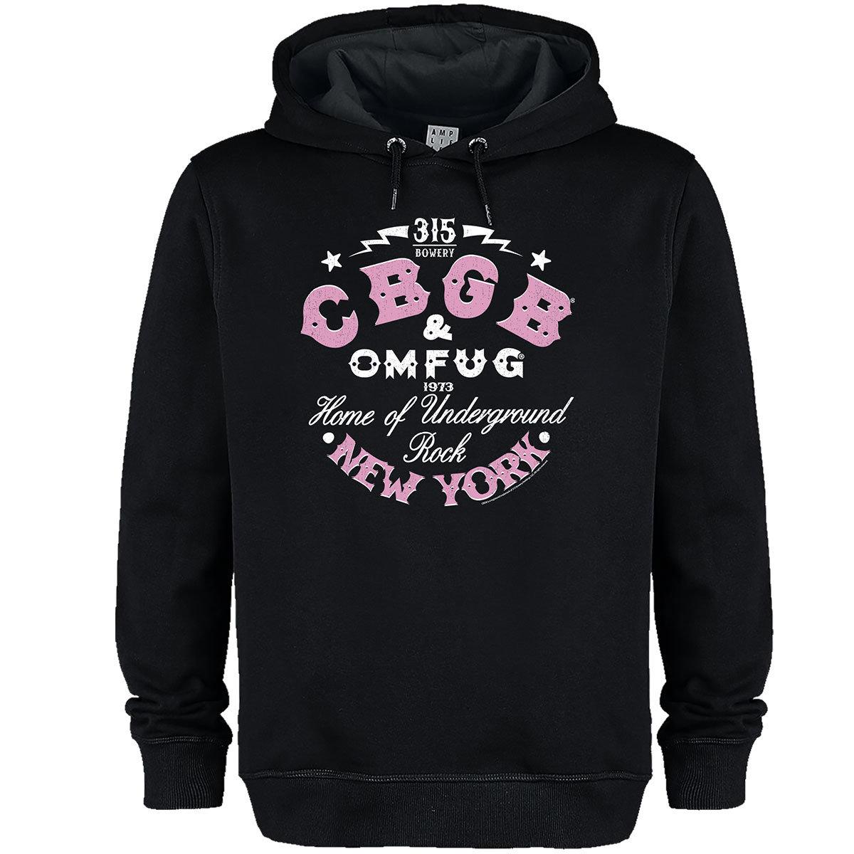 Black - Front - Amplified Unisex Adult CBGB Two Tone Logo Hoodie