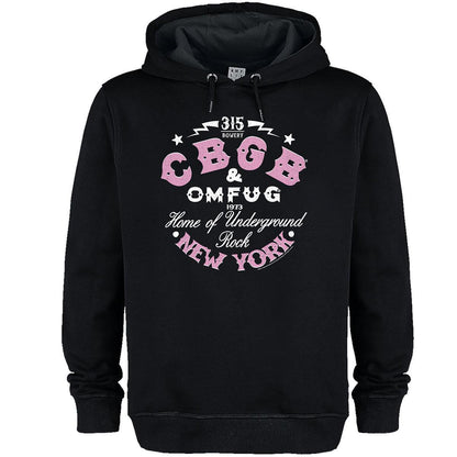 Black - Front - Amplified Unisex Adult CBGB Two Tone Logo Hoodie