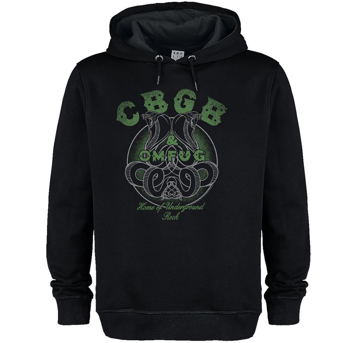 Black - Front - Amplified Unisex Adult CBGB Snake Logo Hoodie