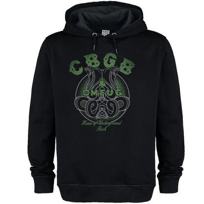 Black - Front - Amplified Unisex Adult CBGB Snake Logo Hoodie