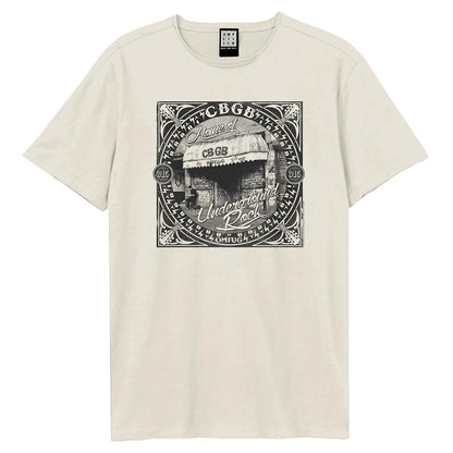 Vintage White - Front - Amplified Unisex Adult CBGB  Underground Rock T-Shirt