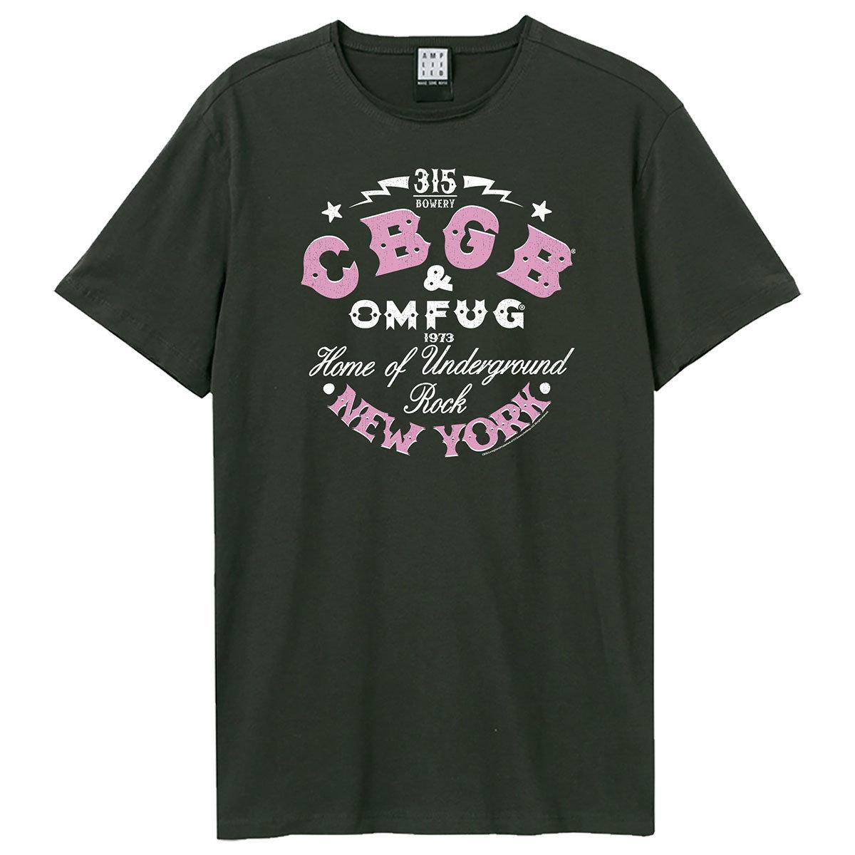 Charcoal - Front - Amplified Unisex Adult CBGB Two Tone Logo T-Shirt