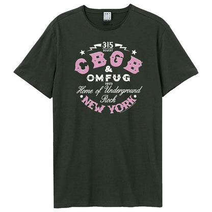 Charcoal - Front - Amplified Unisex Adult CBGB Two Tone Logo T-Shirt
