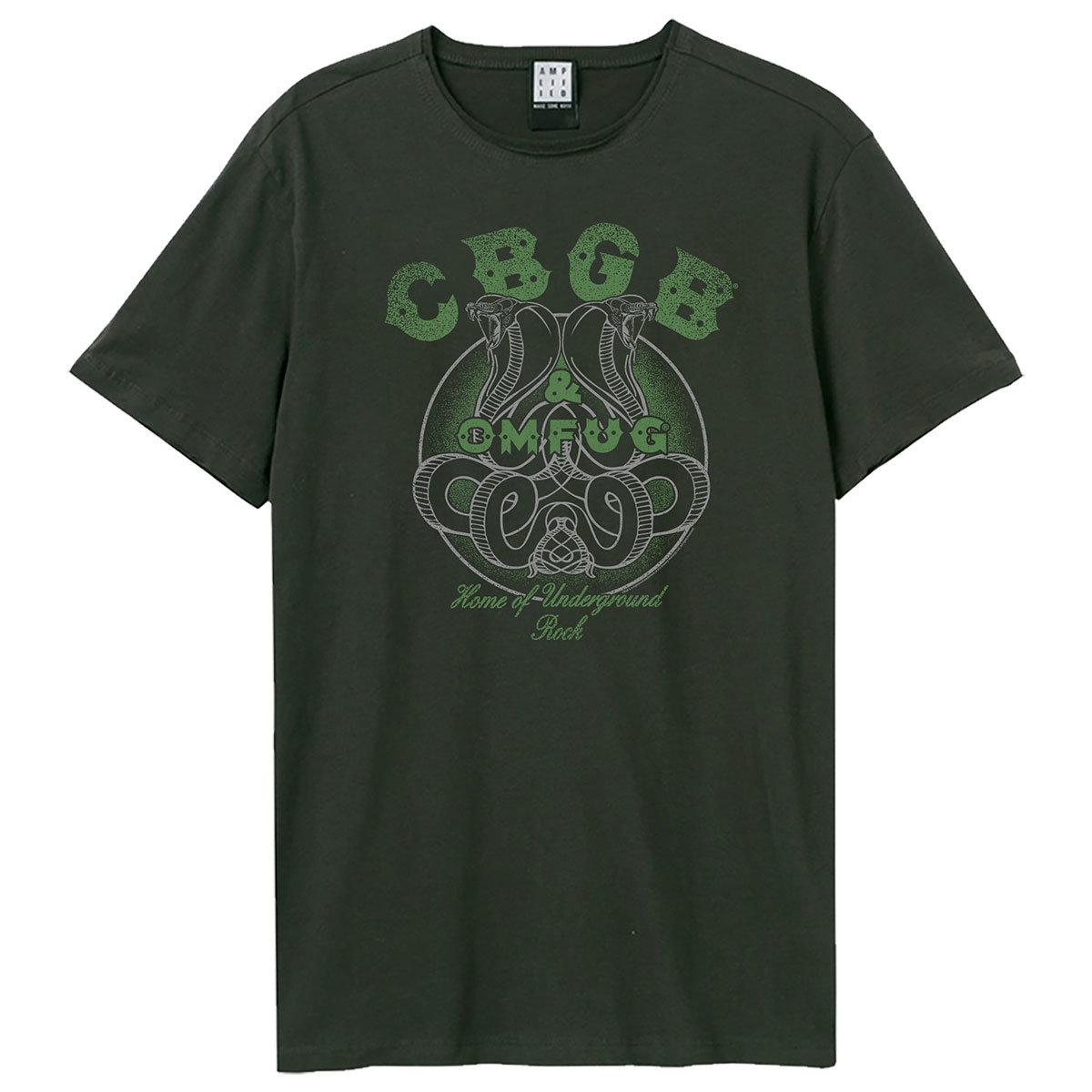 Charcoal - Front - Amplified Unisex Adult CBGB Snake Logo T-Shirt