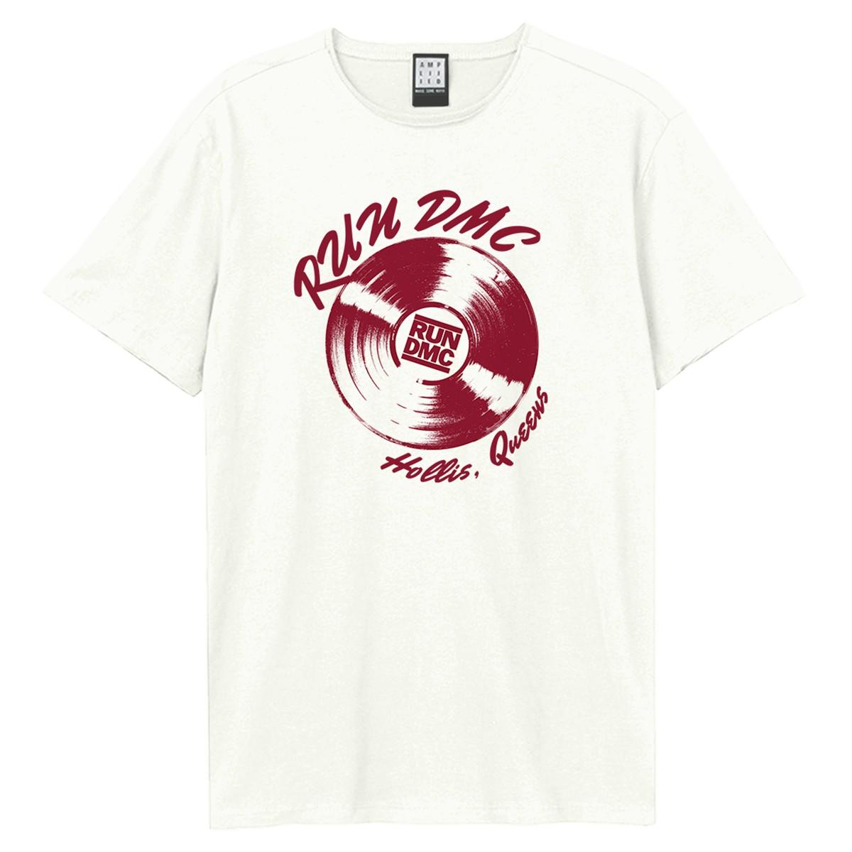 Vintage White - Front - Amplified Unisex Adult Record Run DMC T-Shirt