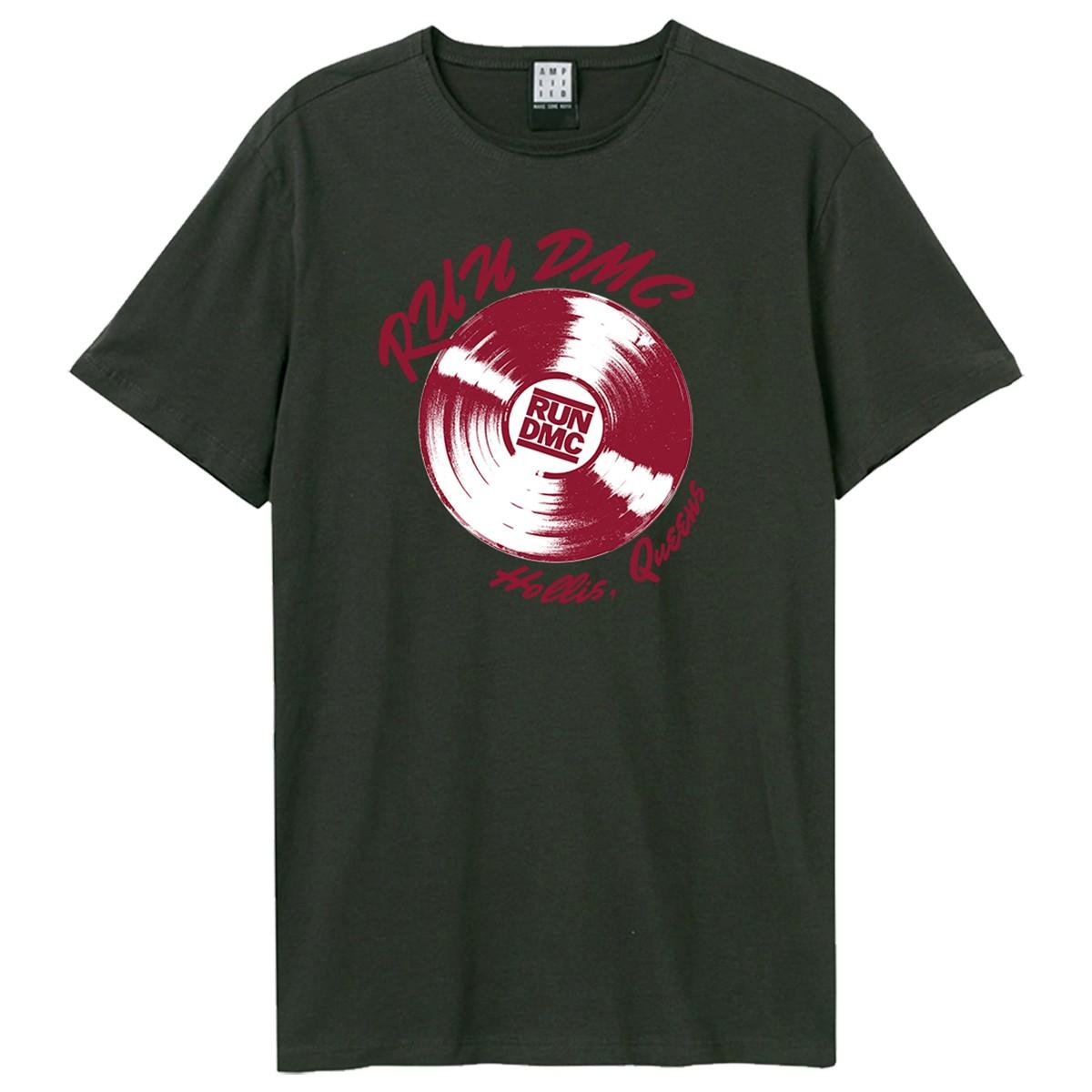 Charcoal - Front - Amplified Unisex Adult Record Run DMC T-Shirt