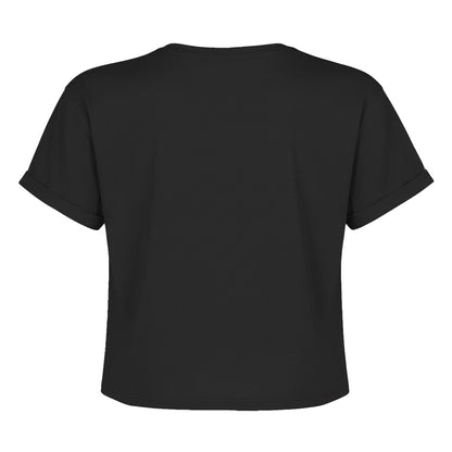 Charcoal - Back - Amplified Womens-Ladies Record Run DMC Crop Top