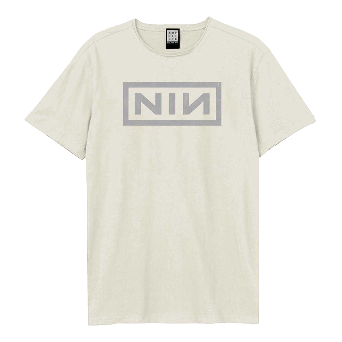Vintage White - Front - Amplified Unisex Adult White Logo NIN T-Shirt