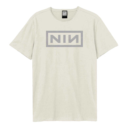 Vintage White - Front - Amplified Unisex Adult White Logo NIN T-Shirt