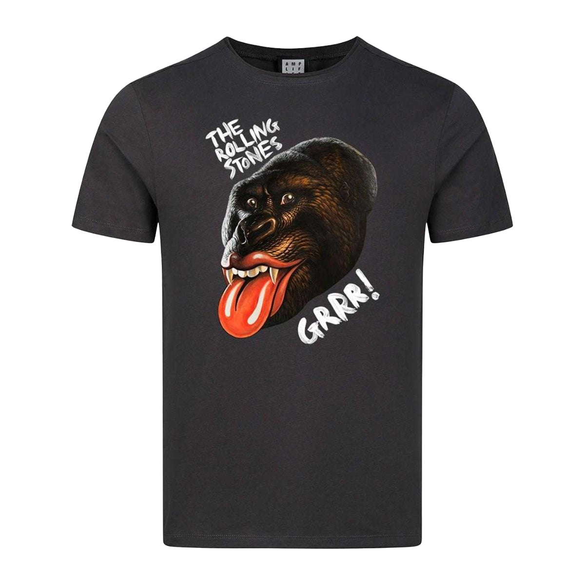 Charcoal - Front - Amplified Unisex Adult Grrr The Rolling Stones T-Shirt