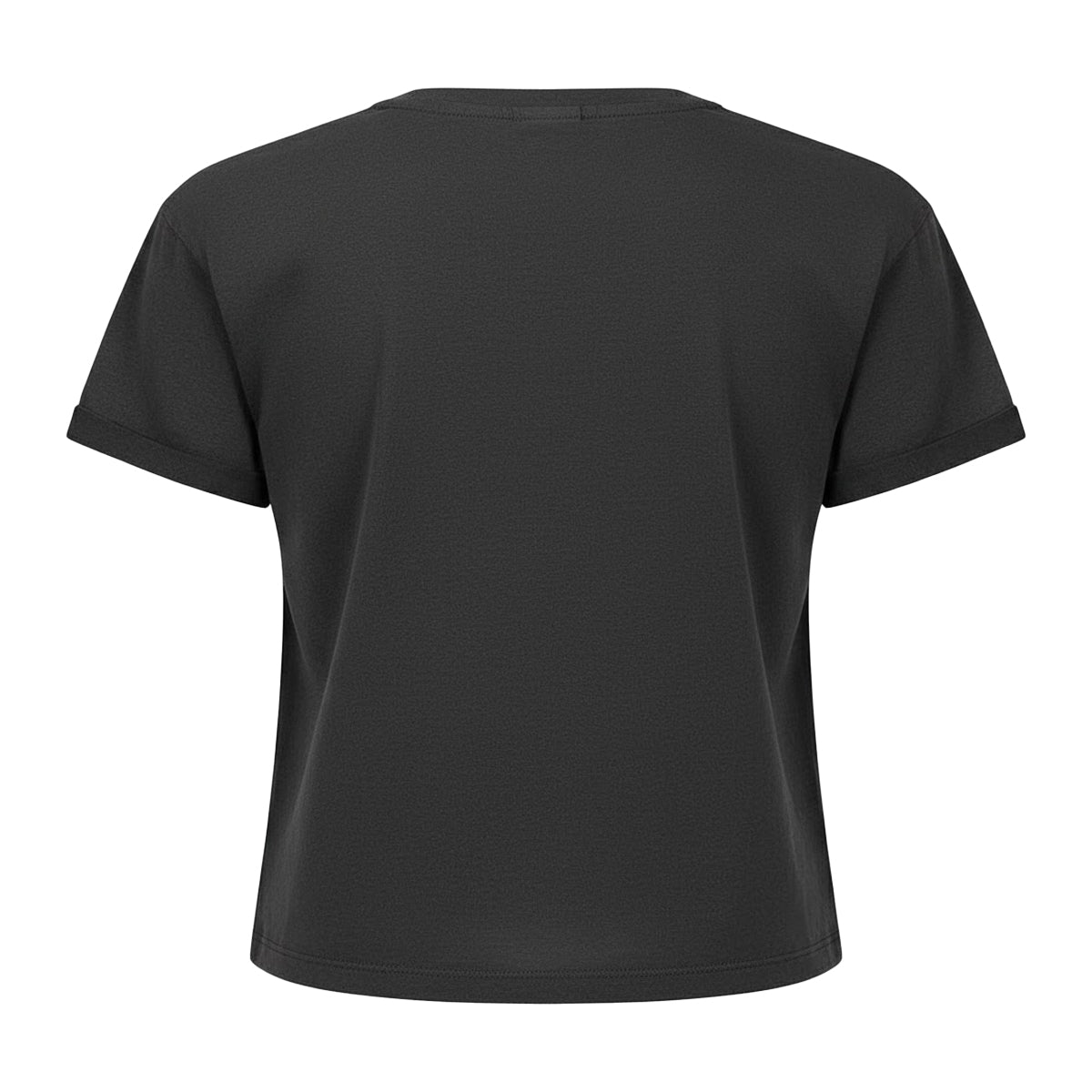 Charcoal - Back - Amplified Womens-Ladies British Are Coming The Rolling Stones Crop T-Shirt