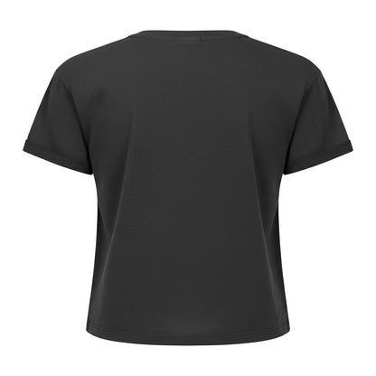 Charcoal - Back - Amplified Womens-Ladies British Are Coming The Rolling Stones Crop T-Shirt