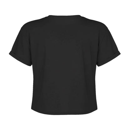 Charcoal - Back - Amplified Womens-Ladies Buzzcocks Logo Crop T-Shirt