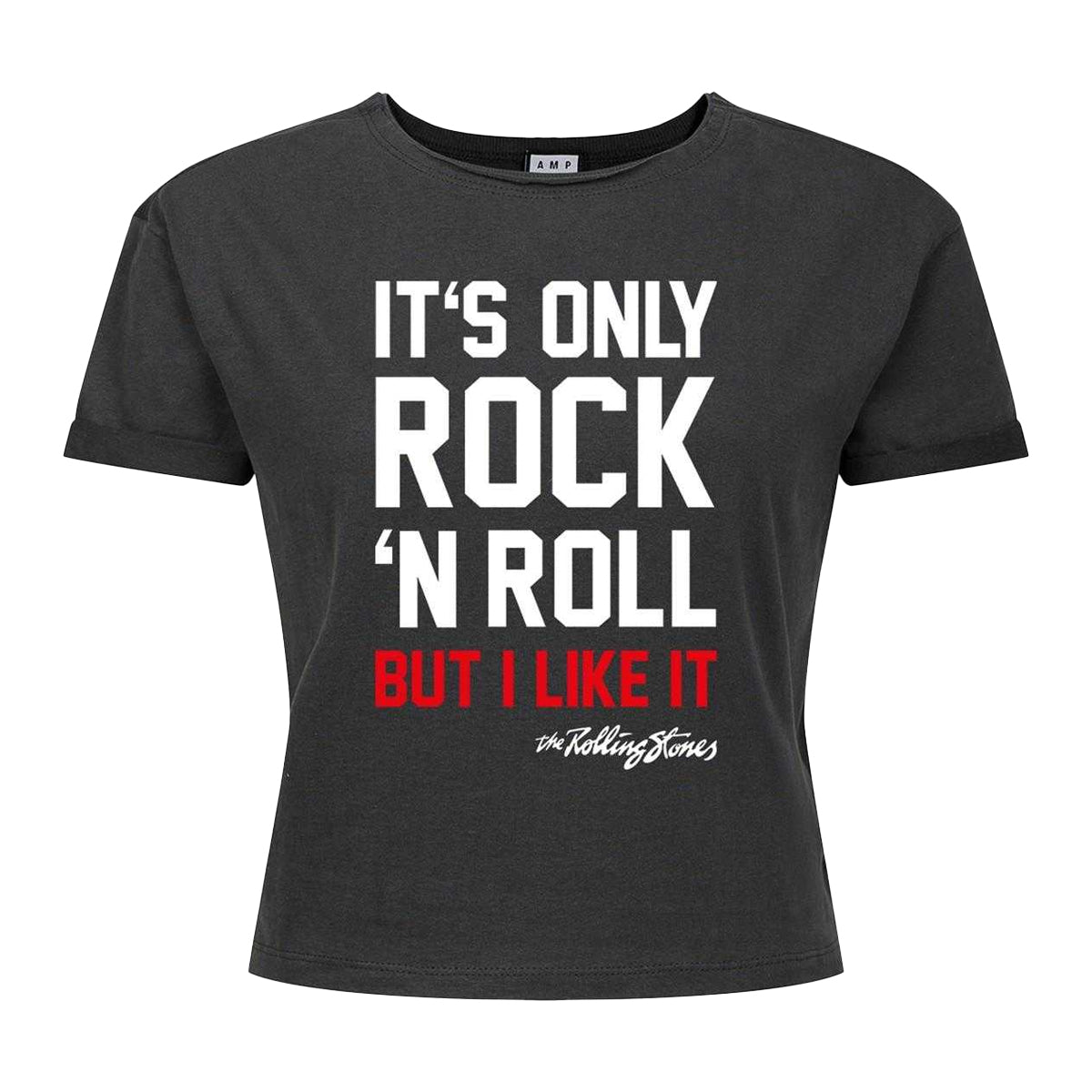 Charcoal - Front - Amplified Womens-Ladies It´s Only Rock N Roll The Rolling Stones Crop Top