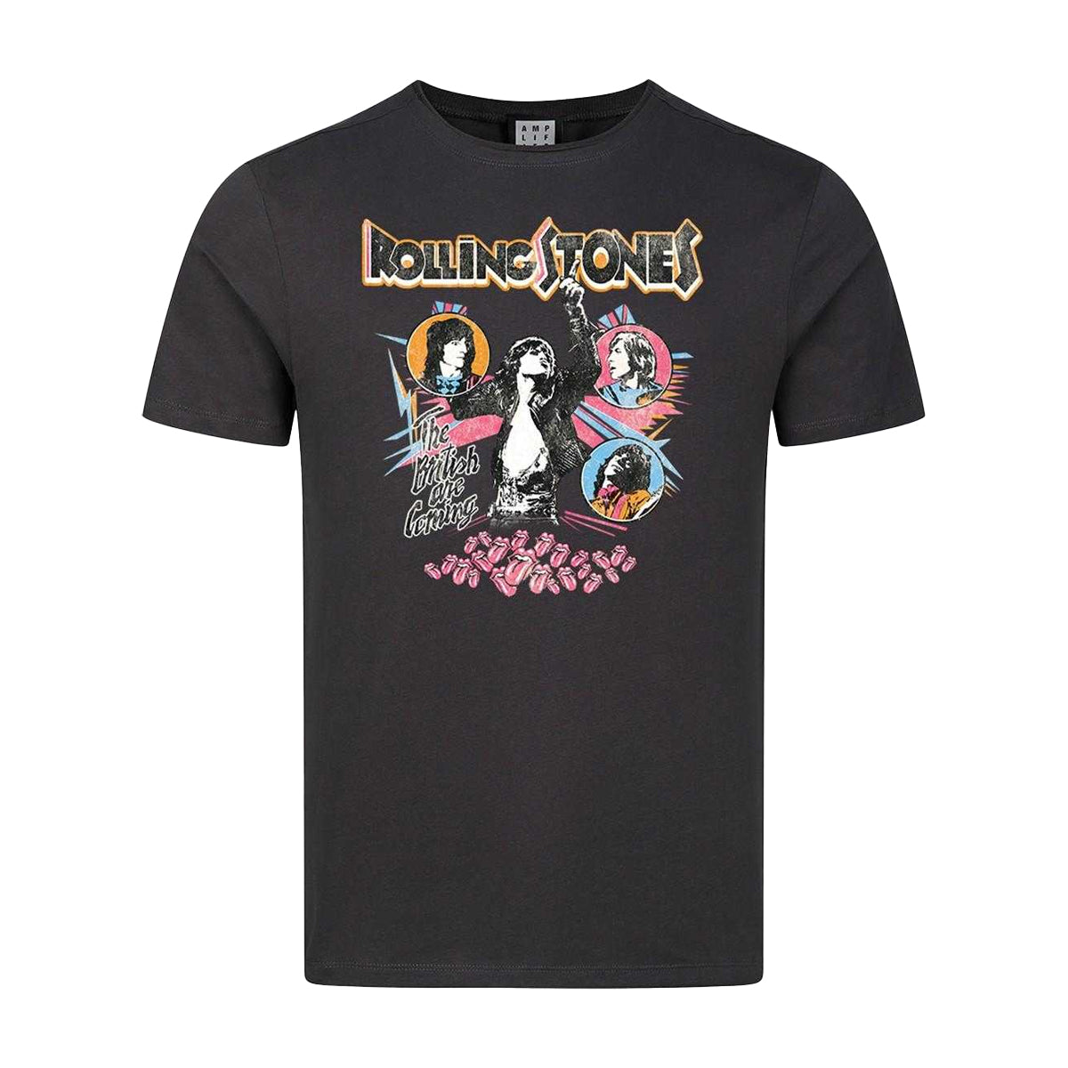 Charcoal - Front - Amplified Unisex Adult British Are Coming The Rolling Stones T-Shirt